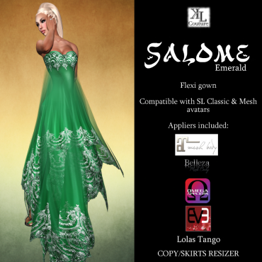 KL Couture-Silent Auction-Salome emerald